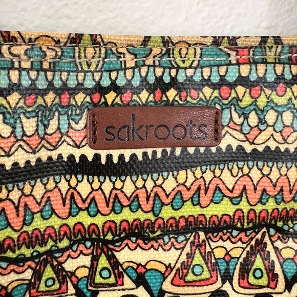 Sakroots Colorful Boho Artists Circle Metro Coated Canvas Tote - Picture 3 of 13